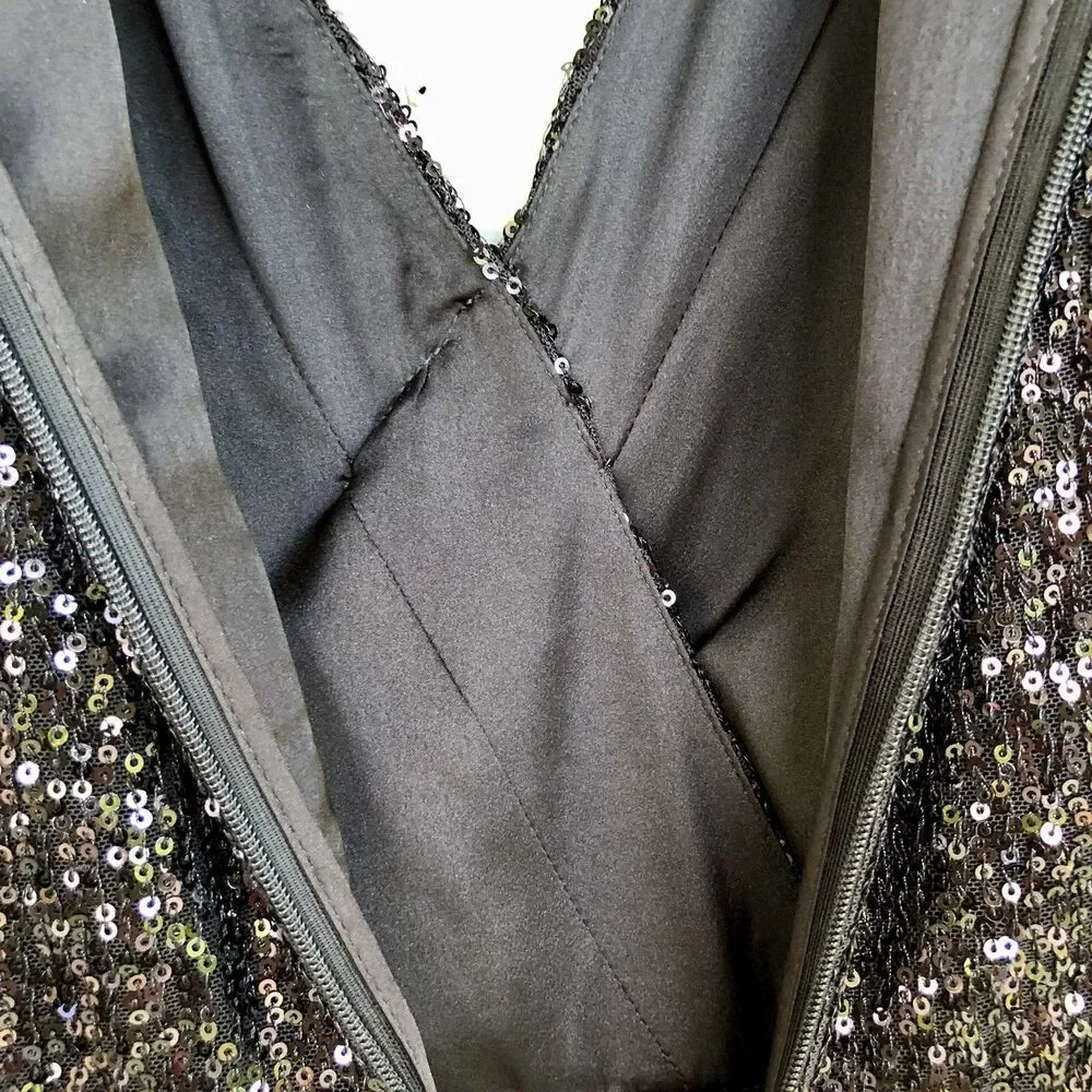 Ramy Brook Sequin Mini Dress Women 6 Becky Faux Wrap Deep-V Cocktail  Party - Picture 10 of 16